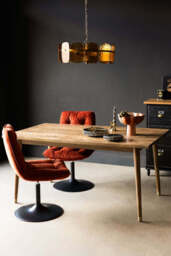Leopard Print Natural Wood 6 Seater Dining Table - thumbnail 4