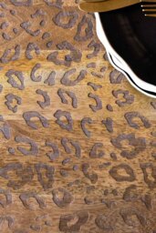 Leopard Print Natural Wood 6 Seater Dining Table - thumbnail 3
