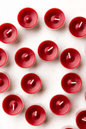 Pack of 20 Tealight Candles in Deep Red - thumbnail 1
