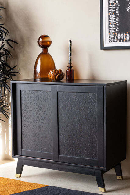 Small Black Leopard Print Sideboard - image 1