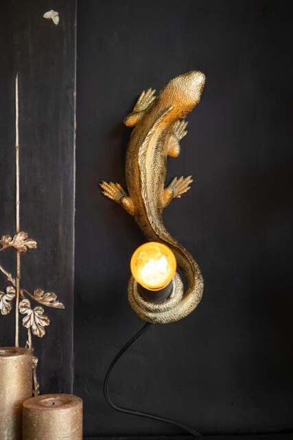 Gold Lizard Table/Wall Light - image 1