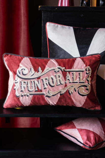 Gold Embroidered Fun For All Cushion - image 1