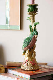 Ornate Gold & Green Parrot Candlestick Holder - thumbnail 5