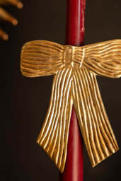 Antique Gold Bow Dinner Candle Ring - thumbnail 3