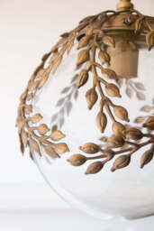 Ornate Globe Pendant Ceiling Light With Brass Leaf Detailing - thumbnail 5