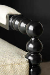 Natural Linen & Black Bobbin Armchair - thumbnail 3