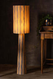 Amber Blurred Line Print Floor Lamp - thumbnail 1