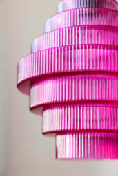 Hot Pink Tiered Glass Easyfit Ceiling Shade - thumbnail 4
