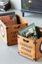 Set of 2 Antiqued Wooden Storage Boxes - thumbnail 1