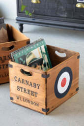 Set of 2 Antiqued Wooden Storage Boxes - thumbnail 4