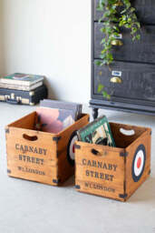 Set of 2 Antiqued Wooden Storage Boxes - thumbnail 5