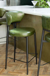 The Blake Bar Stool In Forest Green - thumbnail 3