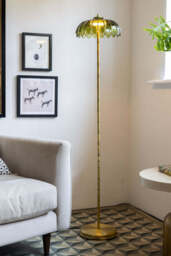 Gold & Green Desert Palm Floor Lamp - thumbnail 1