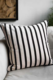 Monochrome Striped Velvet Cushion Cover - SECONDS - thumbnail 3