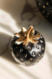 Small Black & Gold Strawberry Ornament - thumbnail 4