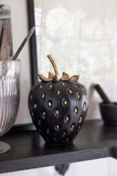 Small Black & Gold Strawberry Ornament - thumbnail 3