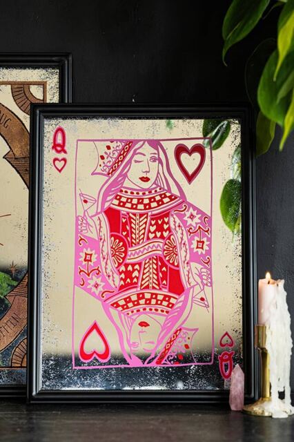 Queen Of Hearts Decorative Playing Card Mirror - image 1
