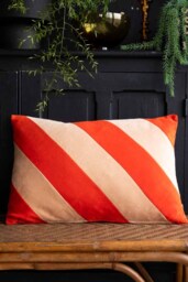 HKLIVING Red & Pink Stripe Velvet Cushion - thumbnail 4