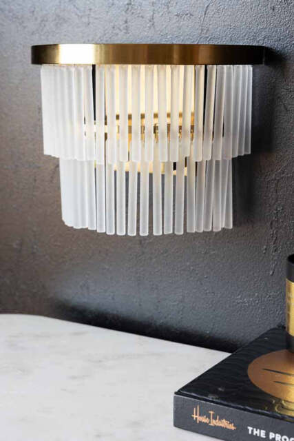 Gold Tiered Glass Wall Light - image 1
