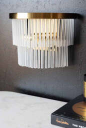 Gold Tiered Glass Wall Light - thumbnail 1