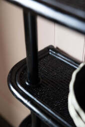 Vintage-Inspired Black Rattan Wall Shelf - thumbnail 4