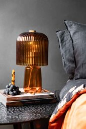 Amber Seventies Glass Table Lamp - thumbnail 3