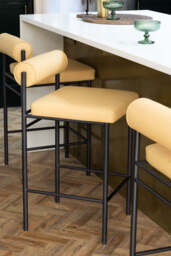 Sand Faux Leather Roll Back Bar Stool - thumbnail 4