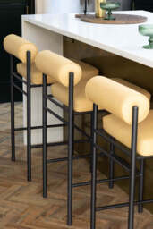 Sand Faux Leather Roll Back Bar Stool - thumbnail 3