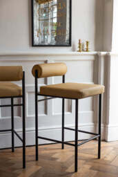 Sand Faux Leather Roll Back Bar Stool - thumbnail 5