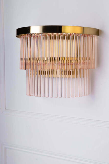 Pink Tiered Glass Wall Light - image 1