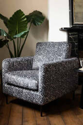 The Edie Monochrome Leopard Velvet Armchair - thumbnail 1