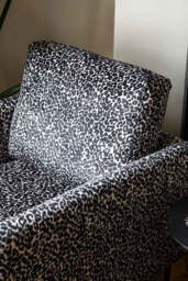The Edie Monochrome Leopard Velvet Armchair - thumbnail 3