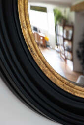Black & Gold Framed Convex Mirror - thumbnail 3