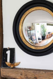 Black & Gold Framed Convex Mirror - thumbnail 5