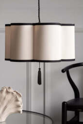 Black & Cream Lantern Curved Ceiling Light Shade - thumbnail 5