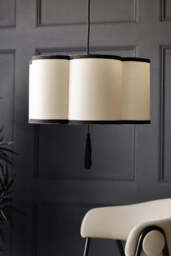 Black & Cream Lantern Curved Ceiling Light Shade - thumbnail 4