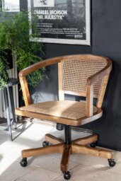 Wicker Swivel Desk Chair - thumbnail 3