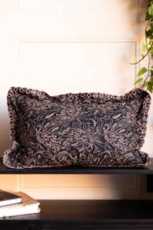 Black & Pink Tiger Cushion With Pretty Scalloped Edge - Cover - thumbnail 1