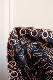 Black & Pink Tiger Cushion With Pretty Scalloped Edge - Cover - thumbnail 3