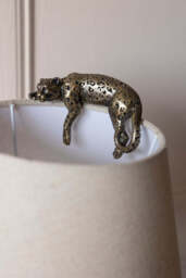 Lounging Leopard Antiqued Bronze Ornament - thumbnail 4