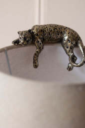 Lounging Leopard Antiqued Bronze Ornament - thumbnail 5