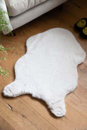 Faux Fur Natural Rug - thumbnail 1