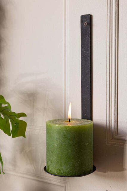 Rustic-Style Pillar Candle Wall Sconce - image 1