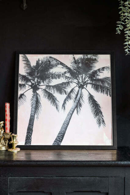 Vintage Pink Palms 50cm x 50cm Art Print - Available in 4 Options - image 1