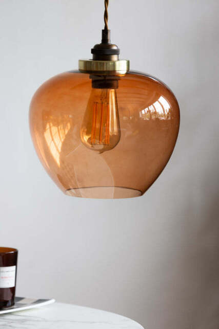 Easyfit Amber Glass Ceiling Light Shade - image 1