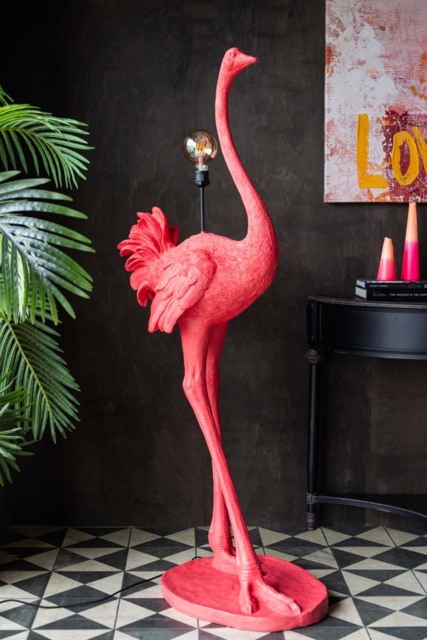 Fabulous Pink Ostrich Floor Lamp