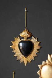 Beautiful Black Heart Star Hanging Ornament - thumbnail 4