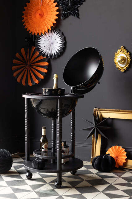 All-Black Disco Ball Drinks Trolley Cart - image 1