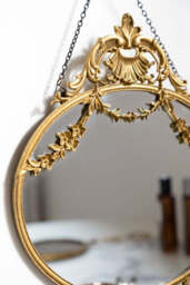 Small Pretty Gold Hanging Mirror - thumbnail 4
