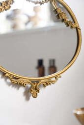 Small Pretty Gold Hanging Mirror - thumbnail 5
